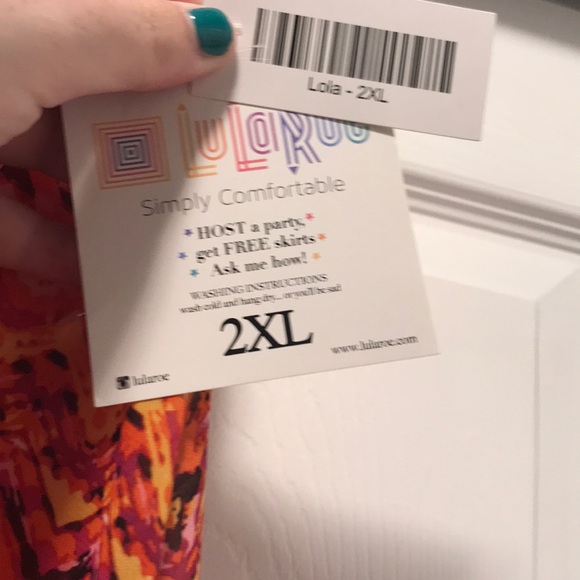 Lularoe Lola skirt, 2XL, pink and orange, BNWT - Picture 3 of 4